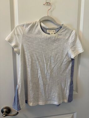 kate spade White Tee with Navy Stripe and peplum back
